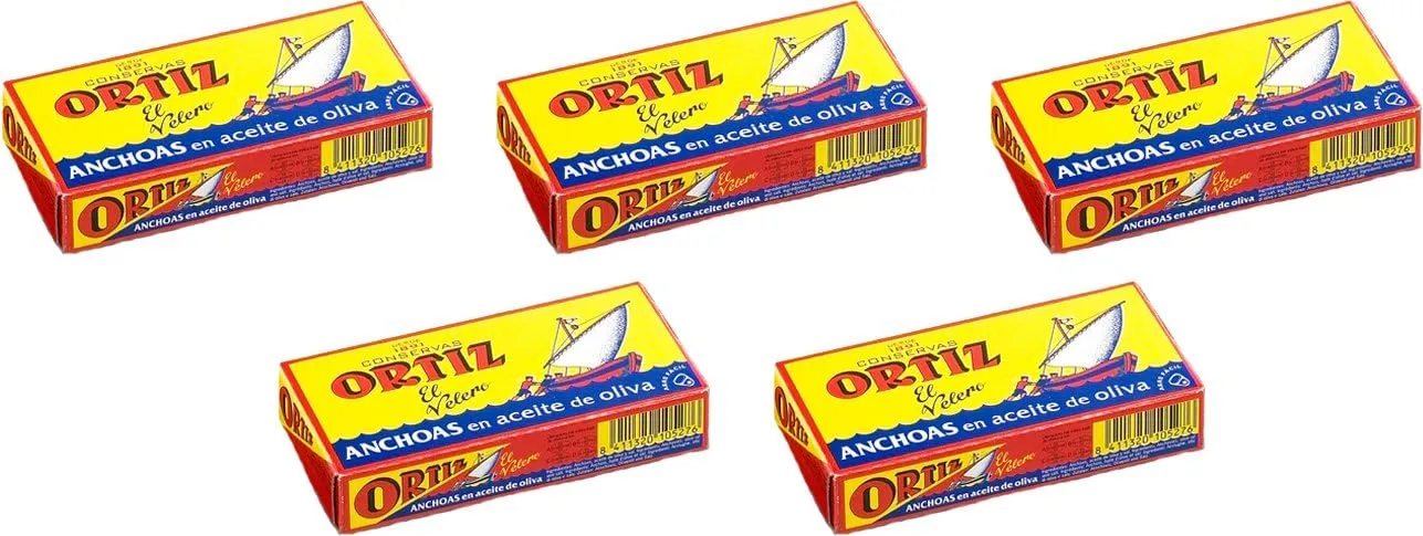 Anchoas del Cantábrico en aceite de oliva 50 g – Ortiz