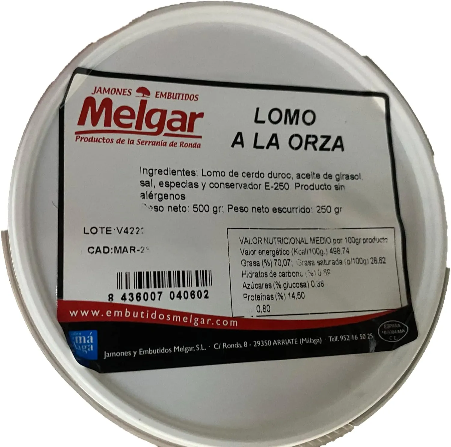 Lomo embuchado de Orza – Señorío de Montanera