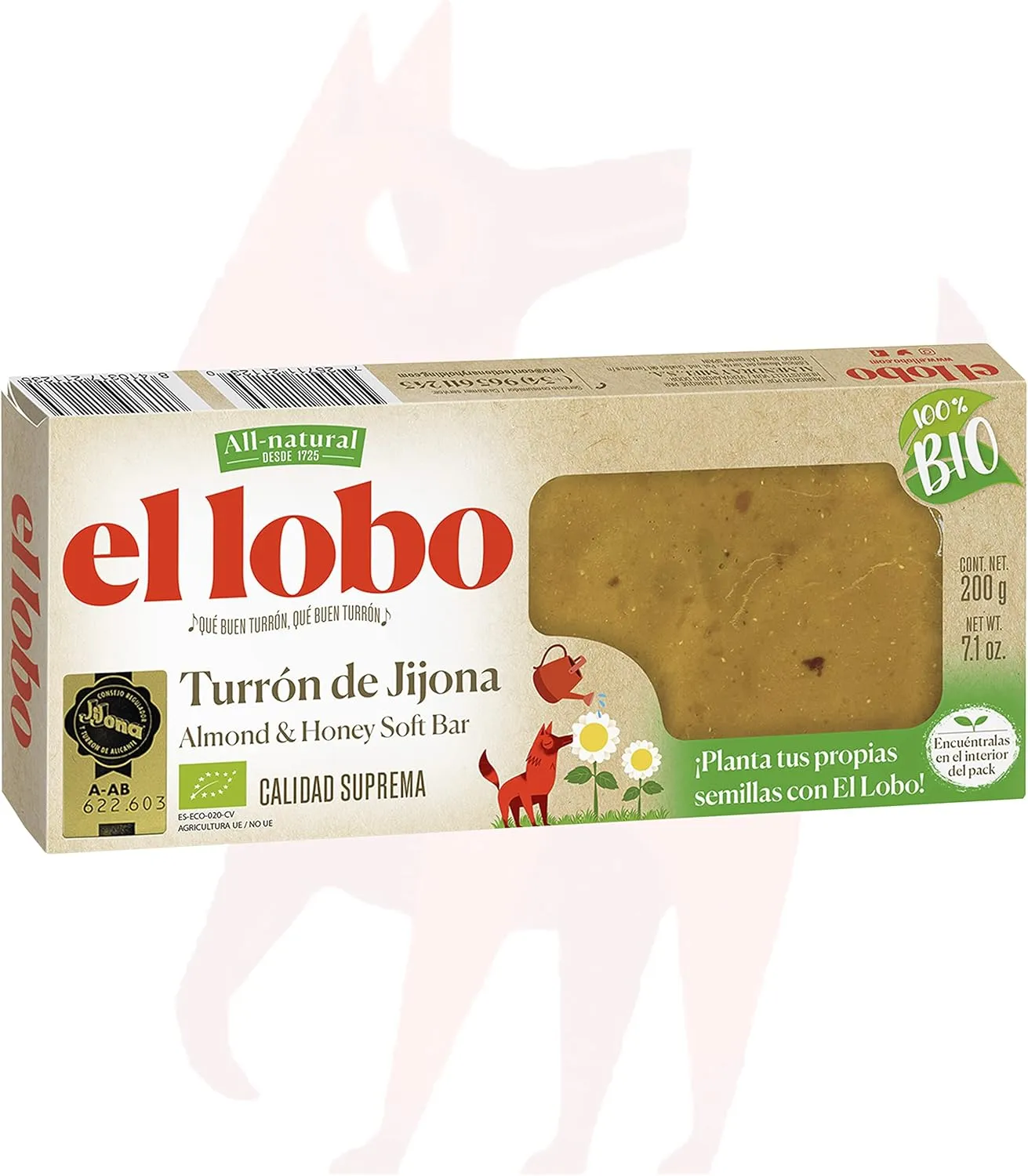 Turrón de Alicante D.O.P. duro El Lobo