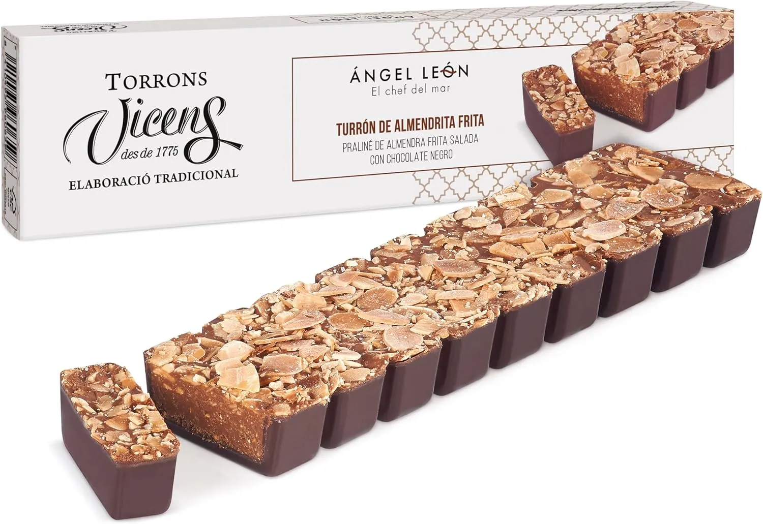 Turrón de Chocolate al 70% con almendra Vicens